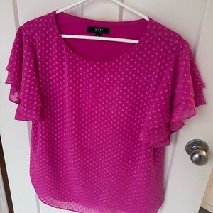 Issey Miyake Vibrant Pink Polka Dot Blouse, Medium, Lightweight
